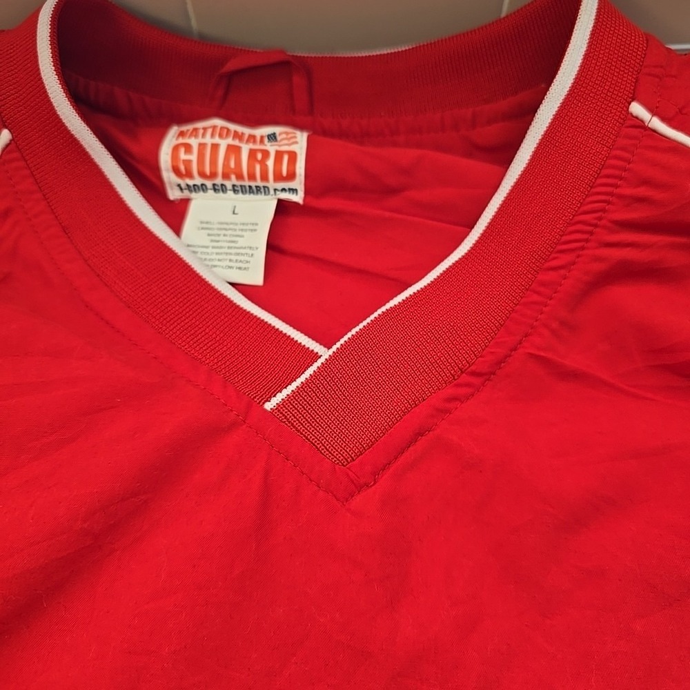 National Guard Classic Red Pullover Jacket Windbreaker Golf Activewear Size L - Picture 4 of 9